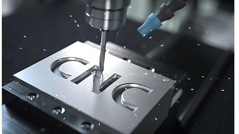 Hình ảnh minh họa các công nghệ tiên tiến trong gia công cơ khí lẻ, như máy CNC 5 trục hoặc cánh tay robot đang làm việc